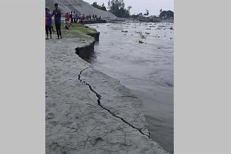 200 metres of land lost to Jamuna erosion in 12 days in Bogura's Dhunot