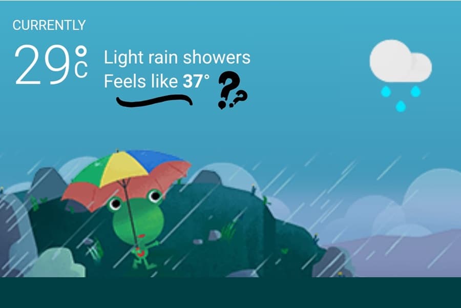 What does it mean by 'feels like' temperature?