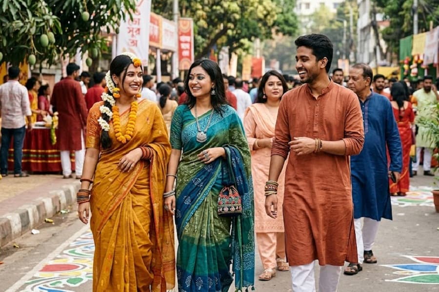 What to try instead of traditional red and white in this year's Pohela Boishakh?
